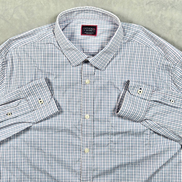 UNTUCKit Other - UNTUCKit Button Up Shirt Mens XXL Pink Blue Check Performance Nylon Stretch